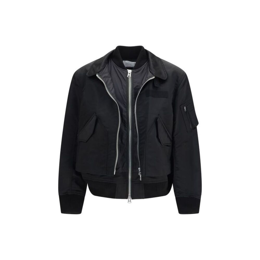 Sacai Black Cotton Men's Bomber